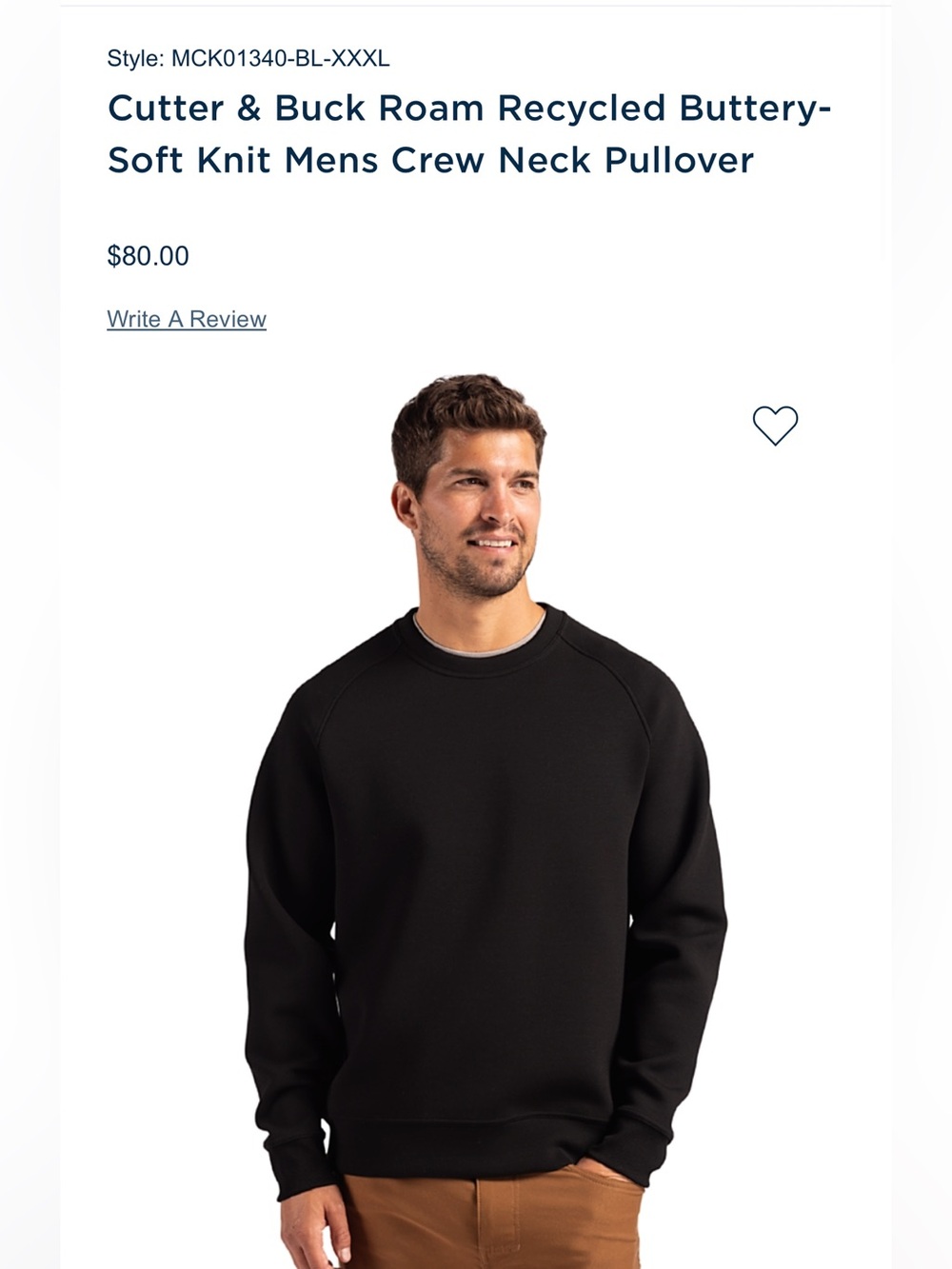 NWT Cutter & Buck Roam Eco Crew Neck Pullover Sweatshirt, XXL
